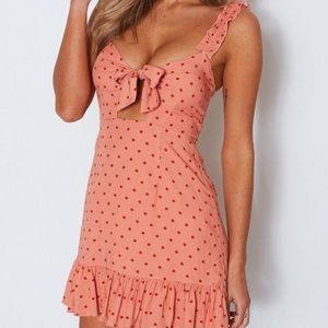 White Fox - Feelin' Fine - Peach Polka Dot Dress